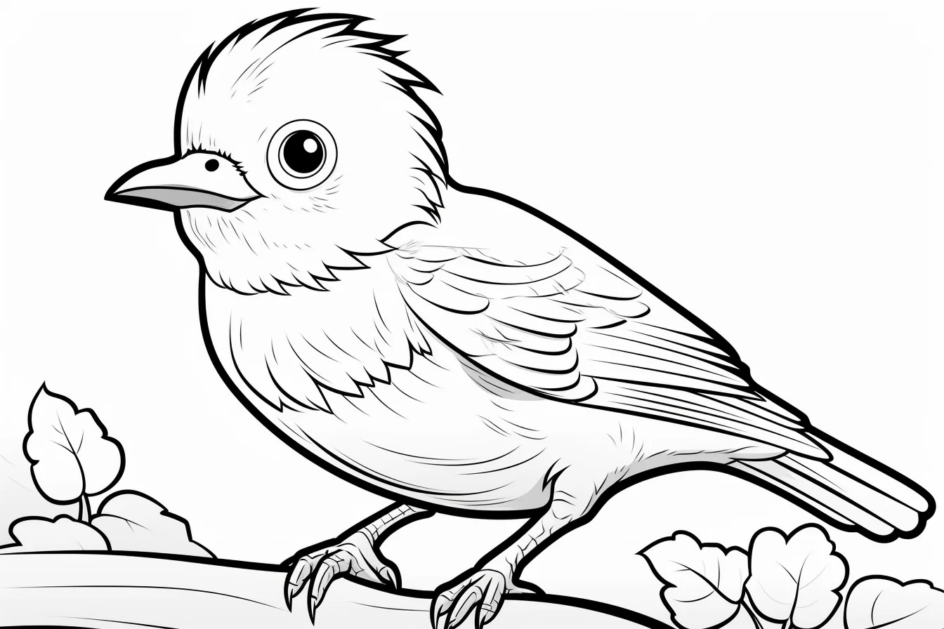 kawaii bird coloring pages