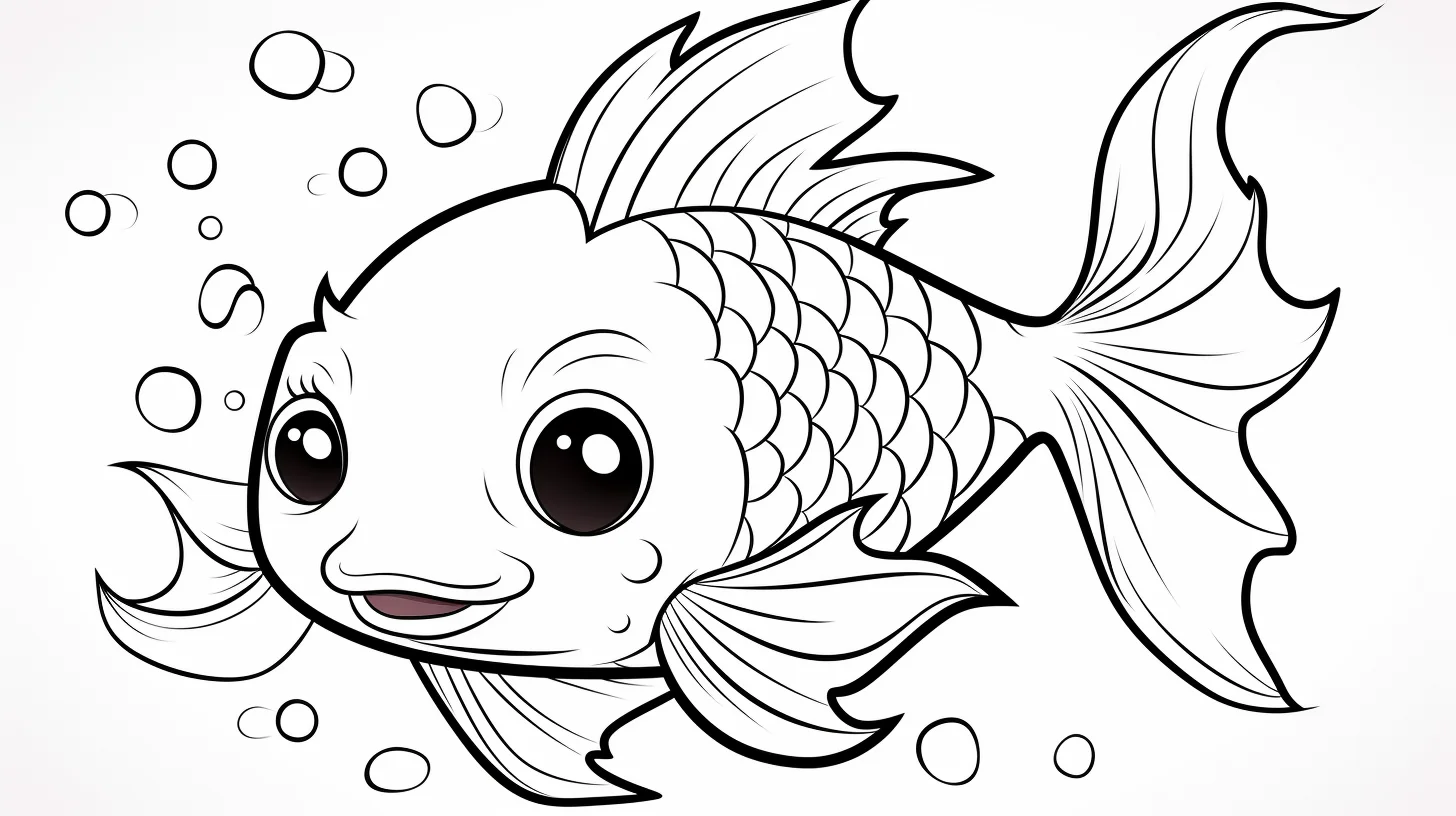 kawaii koi fish sheet pages for free