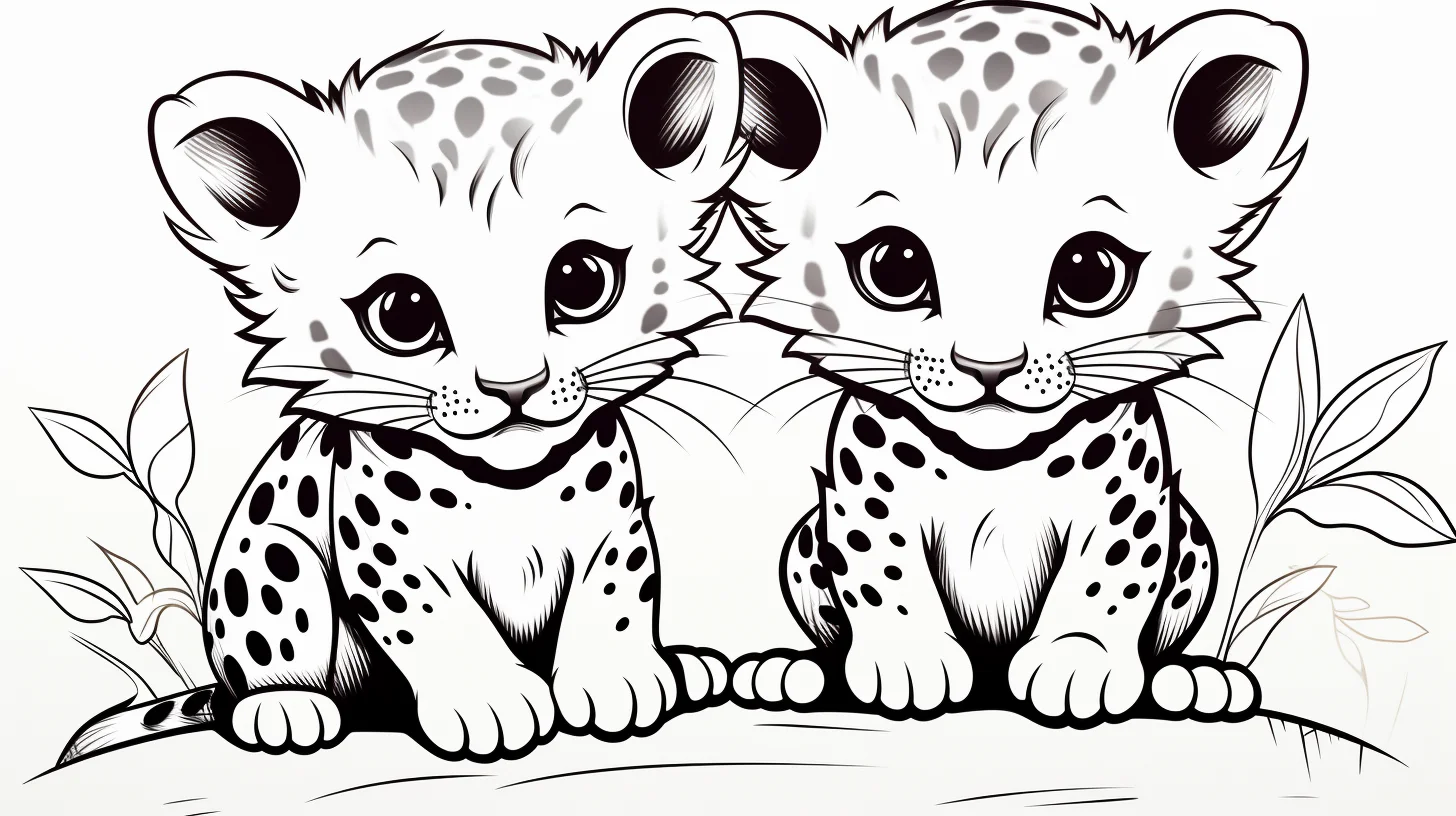 kawaii leopard coloring pages