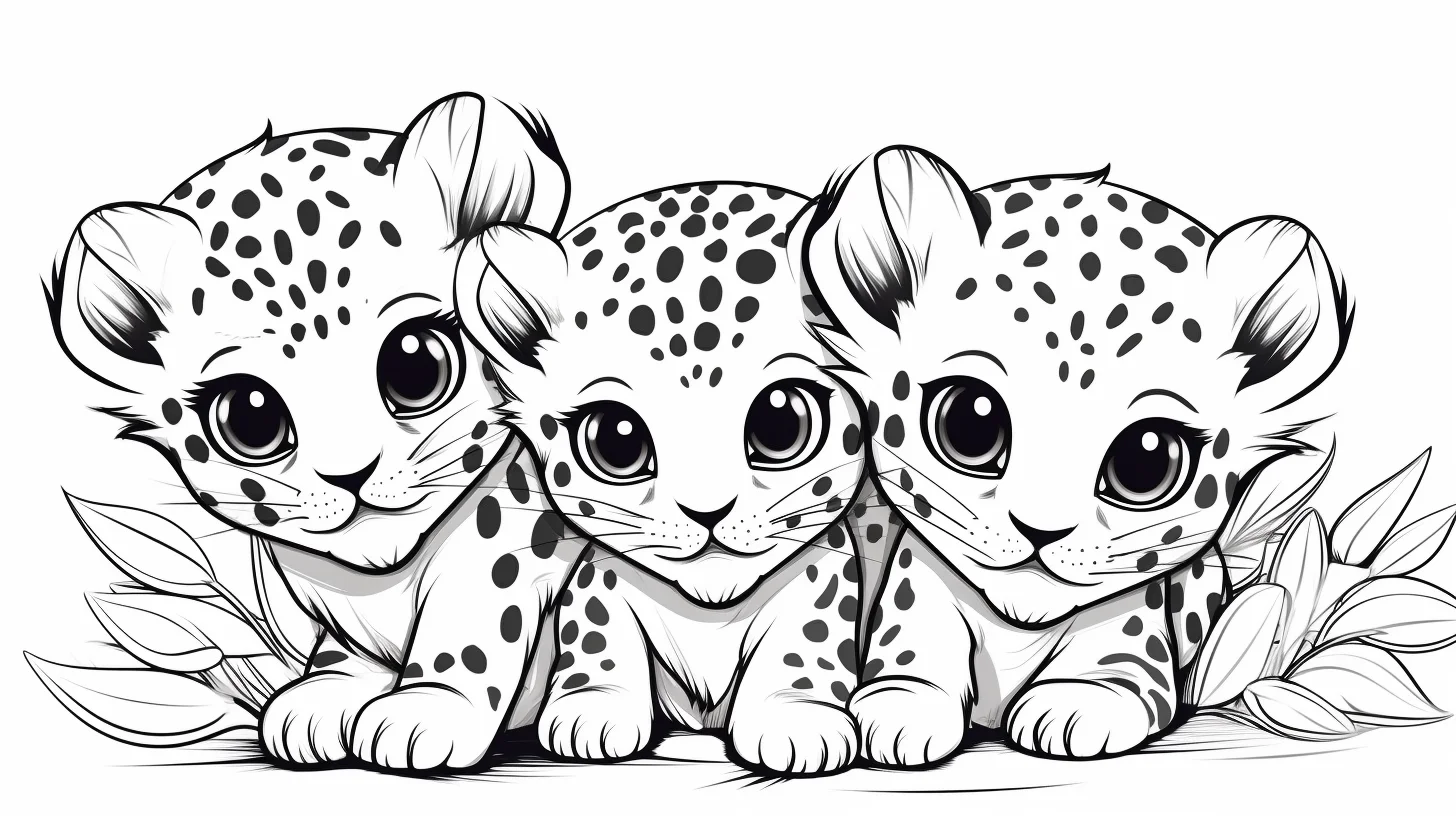 kawaii leopard coloring pages