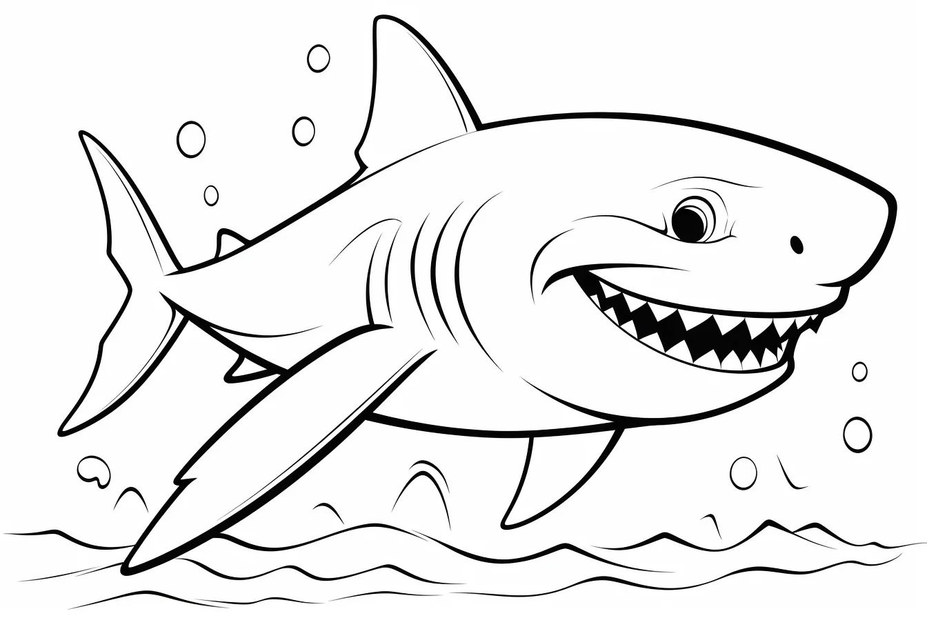 kawaii megalodon coloring page