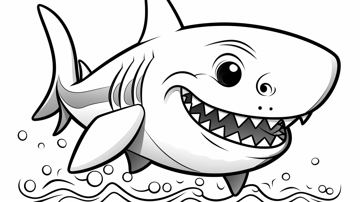 kawaii megalodon coloring sheet to print