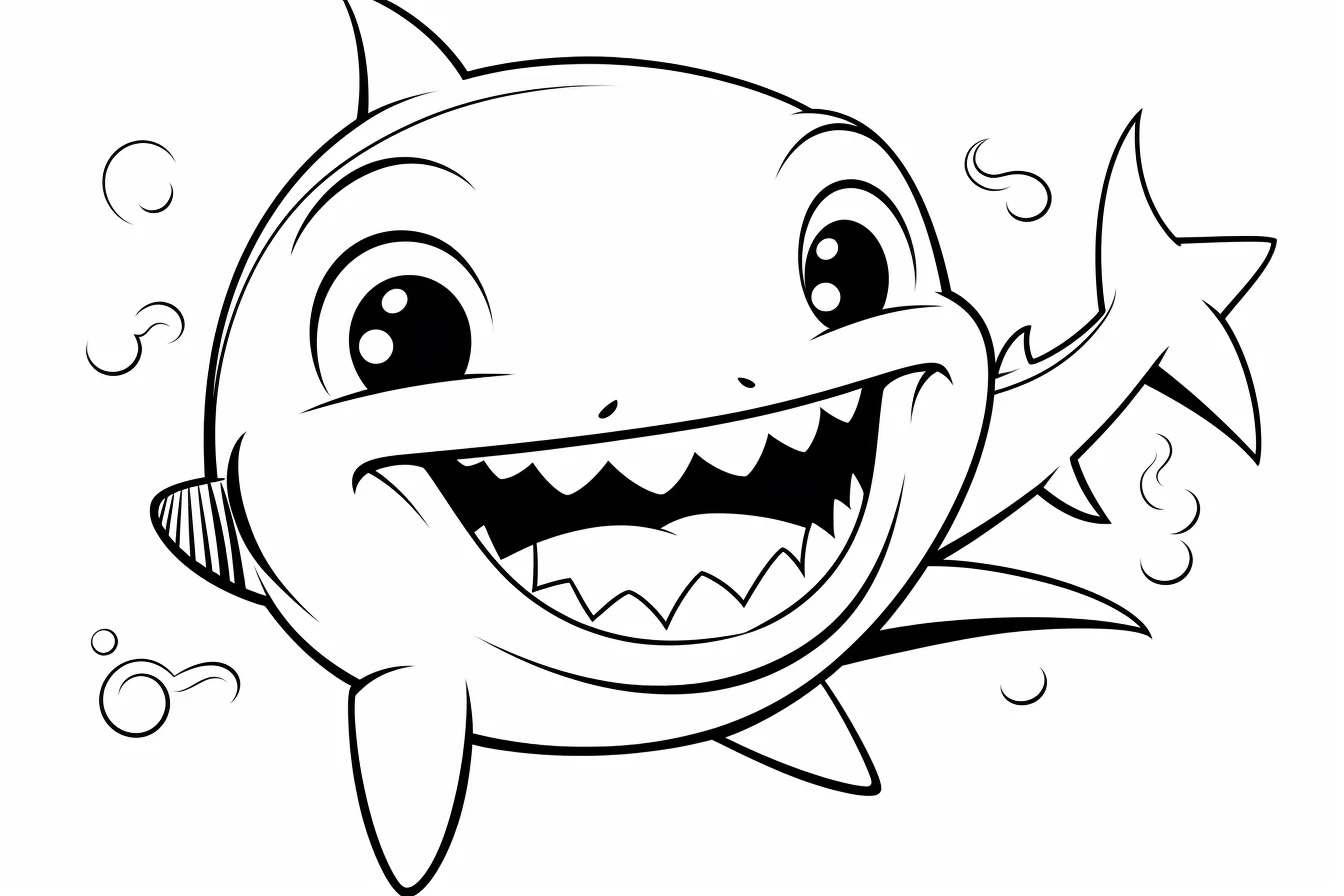 kawaii printable baby shark coloring pages