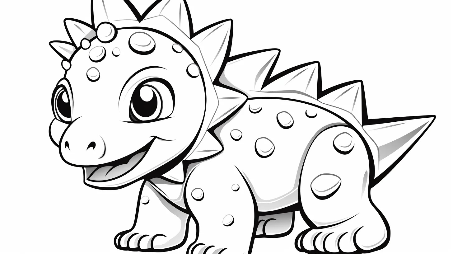 kawaii stegosaurus coloring pages free printable