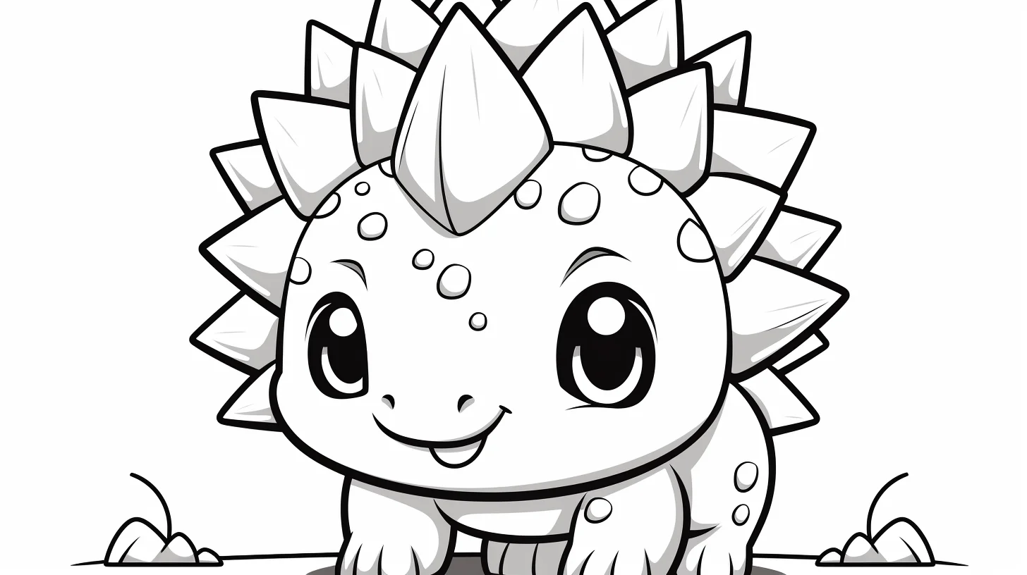 kawaii stegosaurus coloring pages free