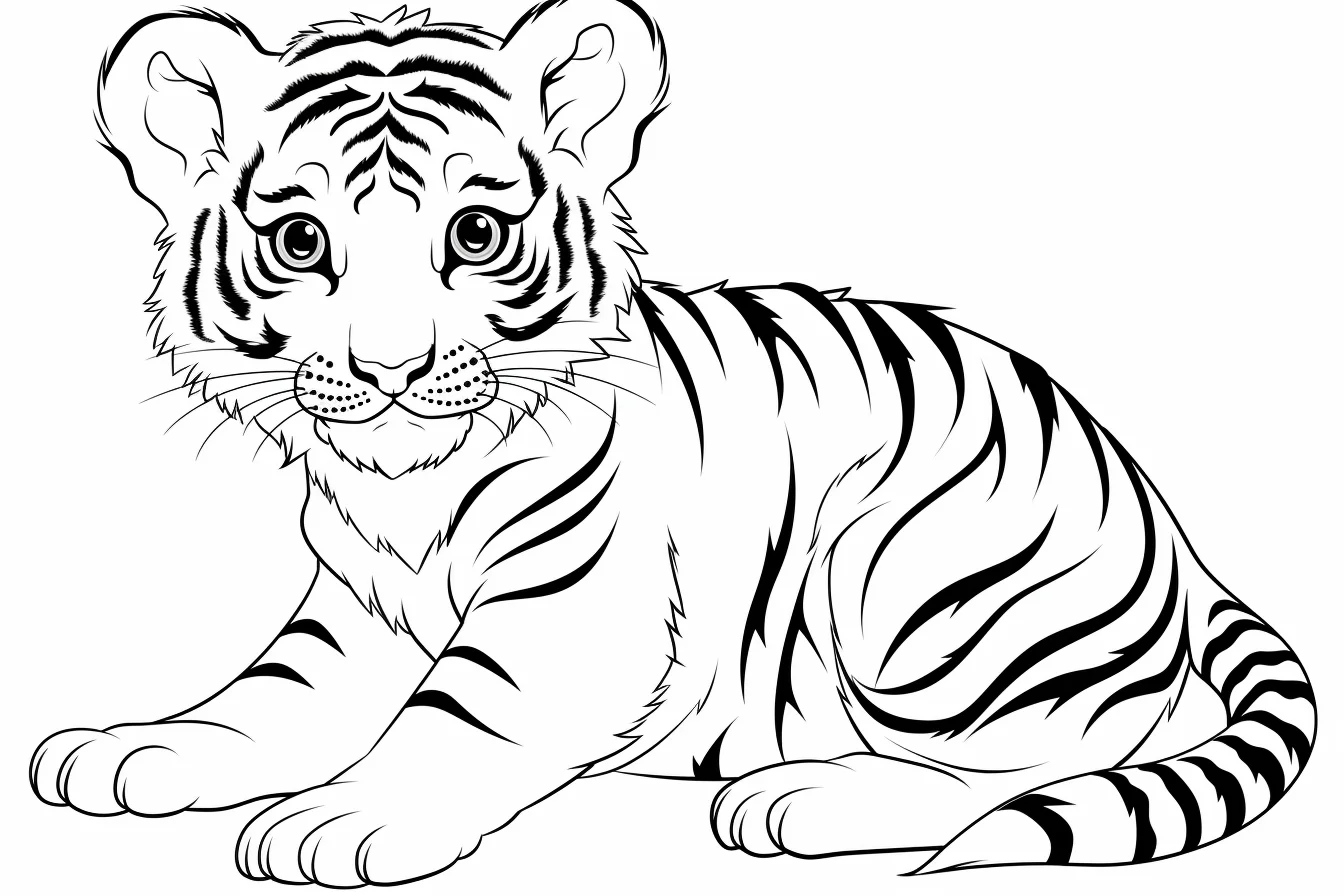 kawaii tiger coloring pages to print