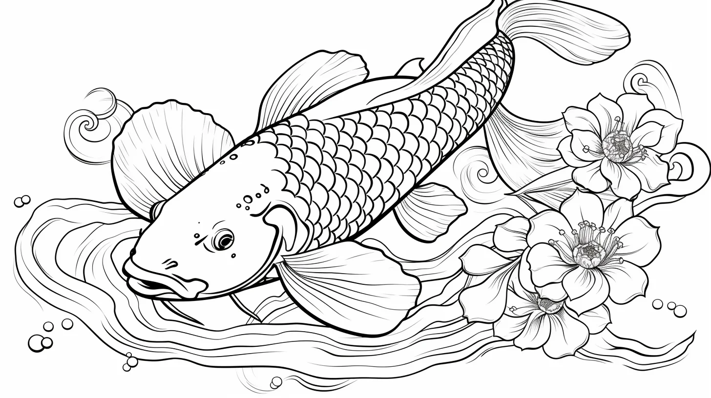 koi fish coloring pages free