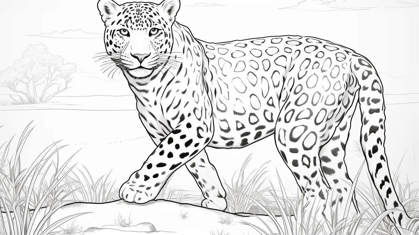 leopard coloring page free