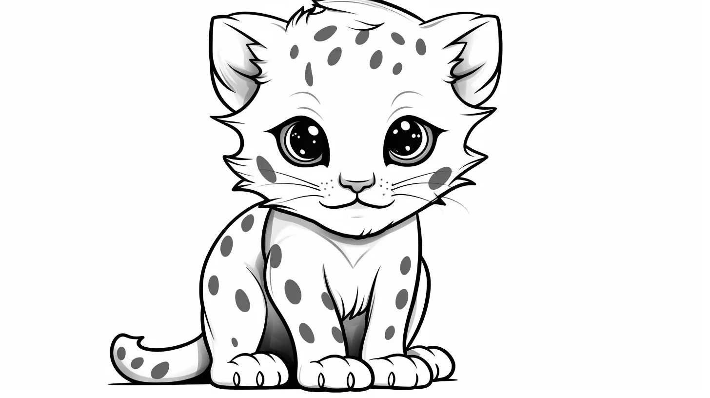 leopard coloring pages easy