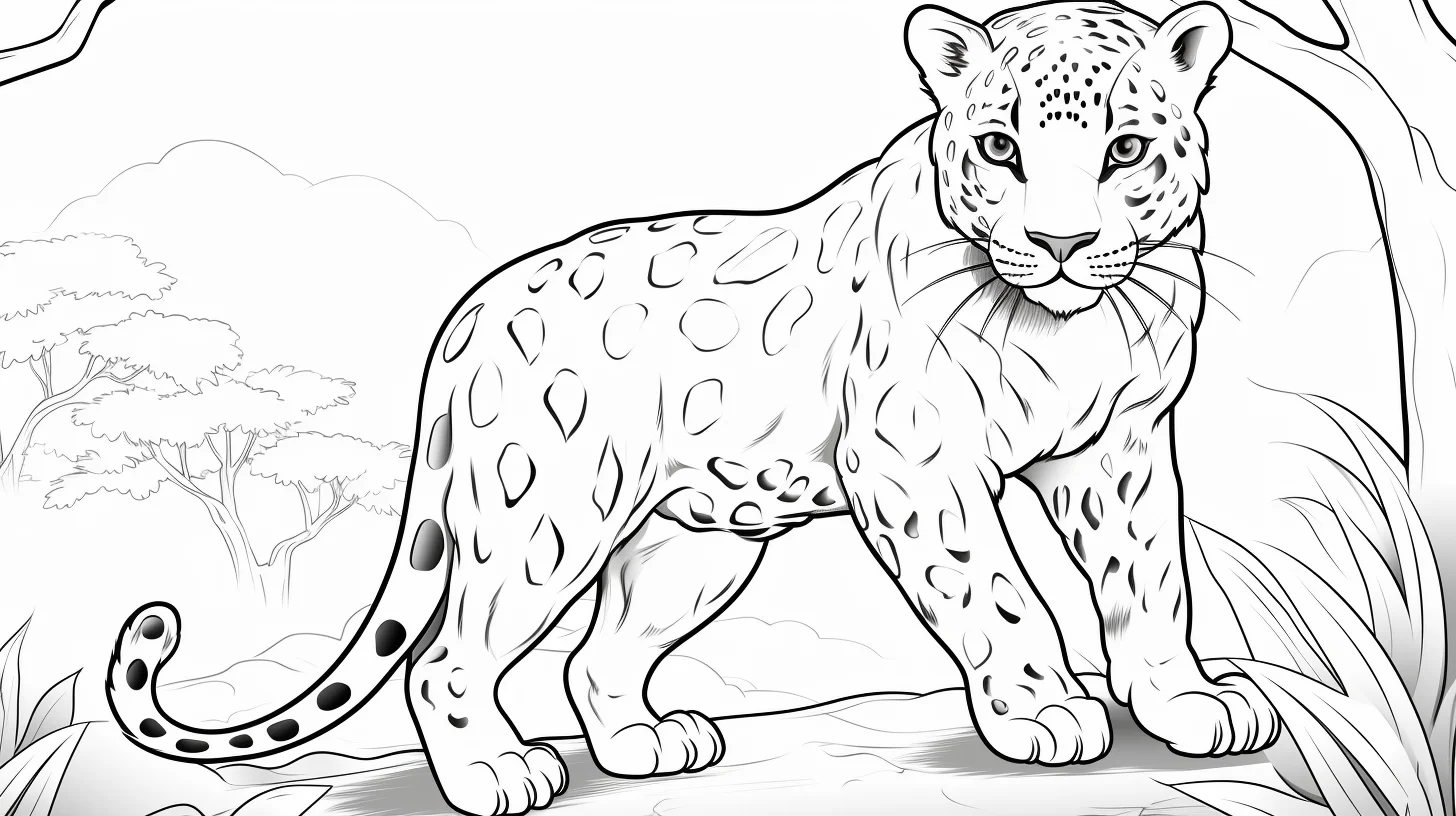 leopard colouring pages free printables