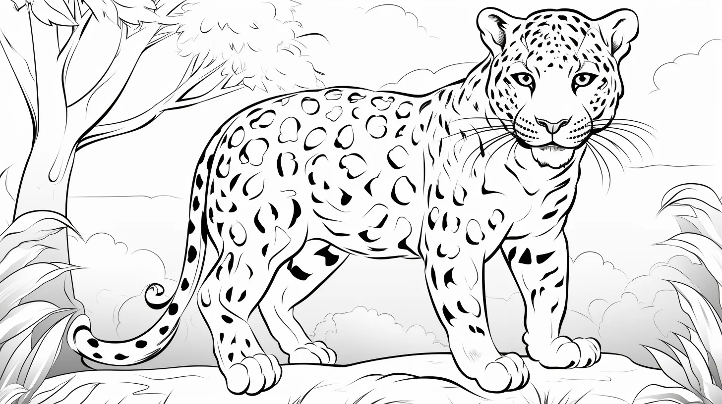 leopard print colouring pages