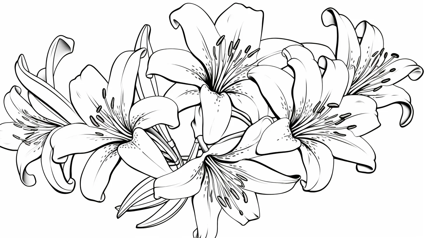 lily flower coloring pages