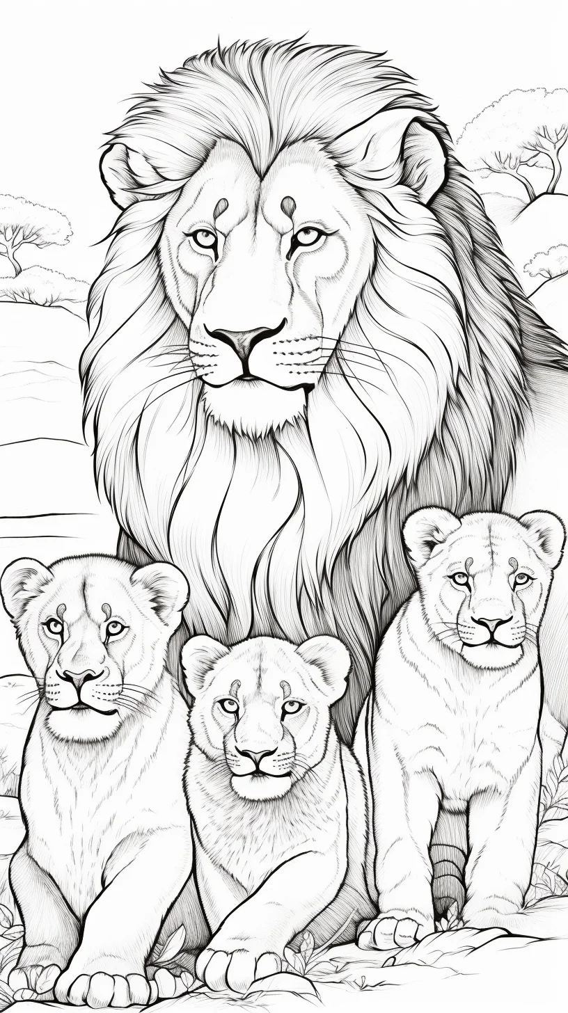 lion coloring pages easy
