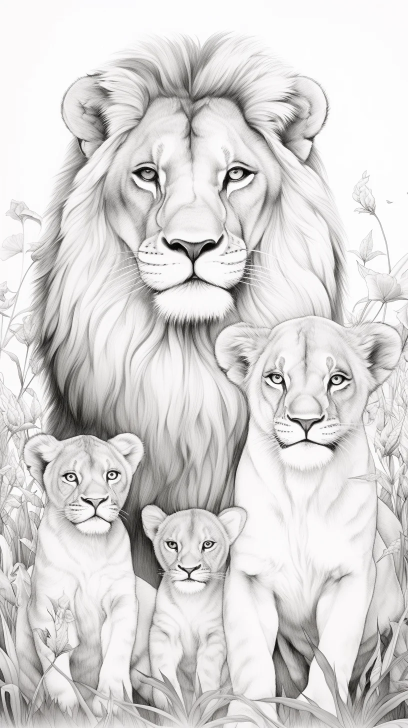 lion coloring pages realistic