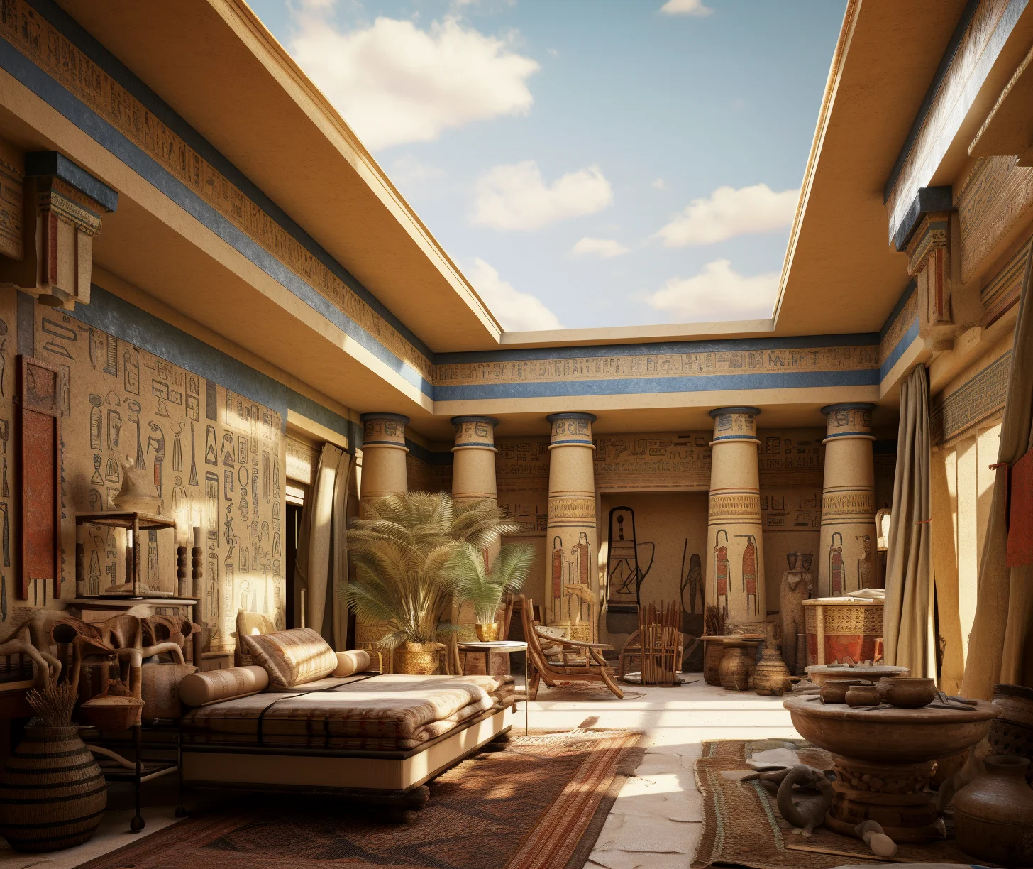 living room ancient egyptian interior design