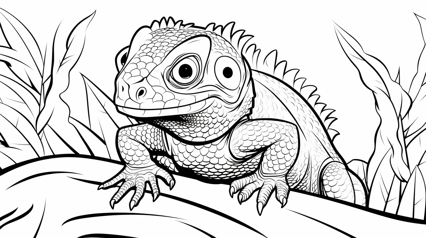 lizard coloring page free