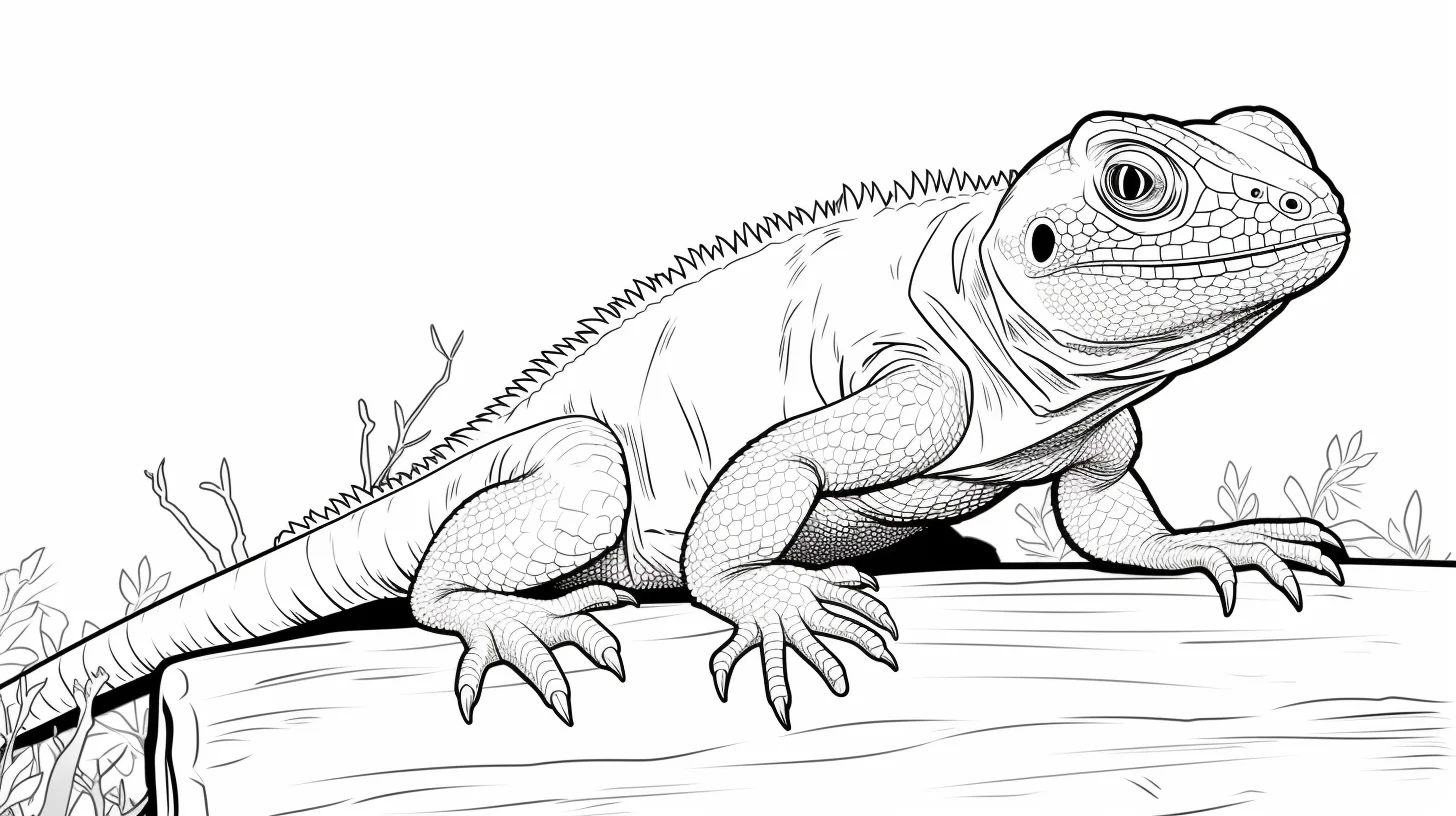 lizard coloring page to print