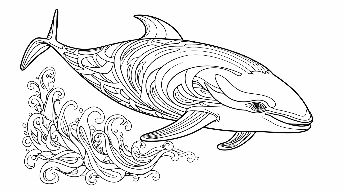 mandala orca killer whale coloring page