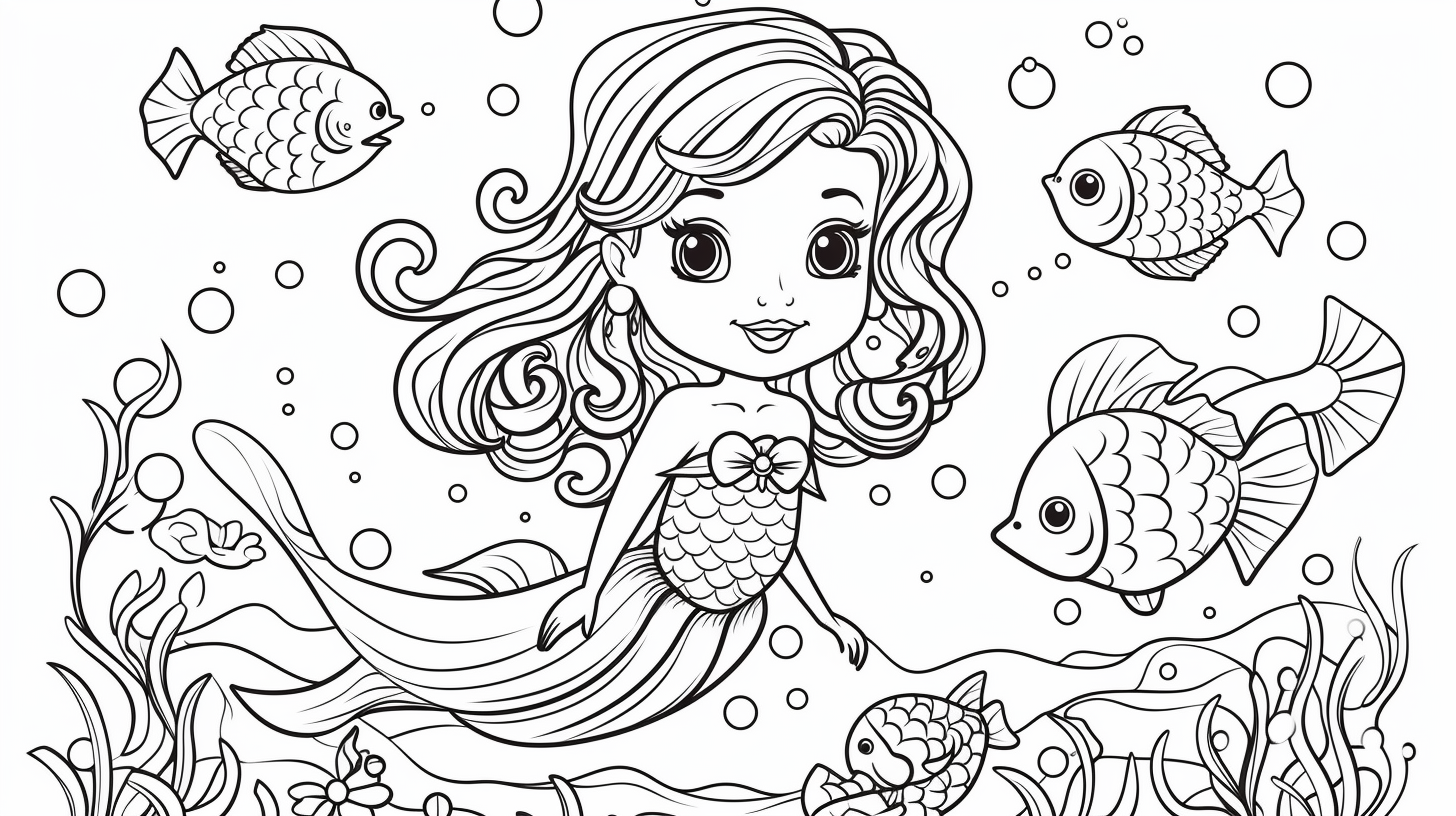 mermaid coloring pages for free