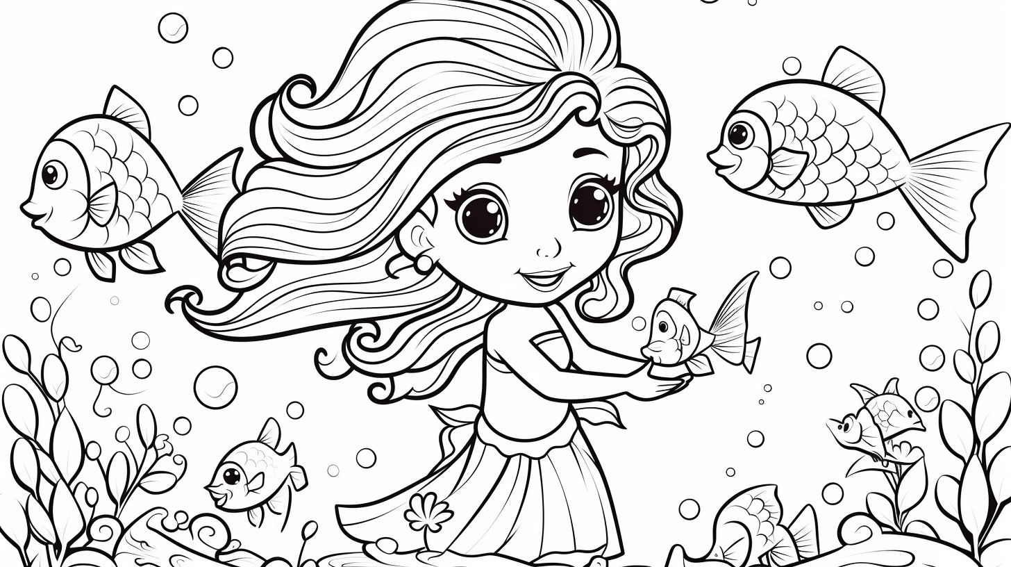 mermaid coloring pages for toddlers