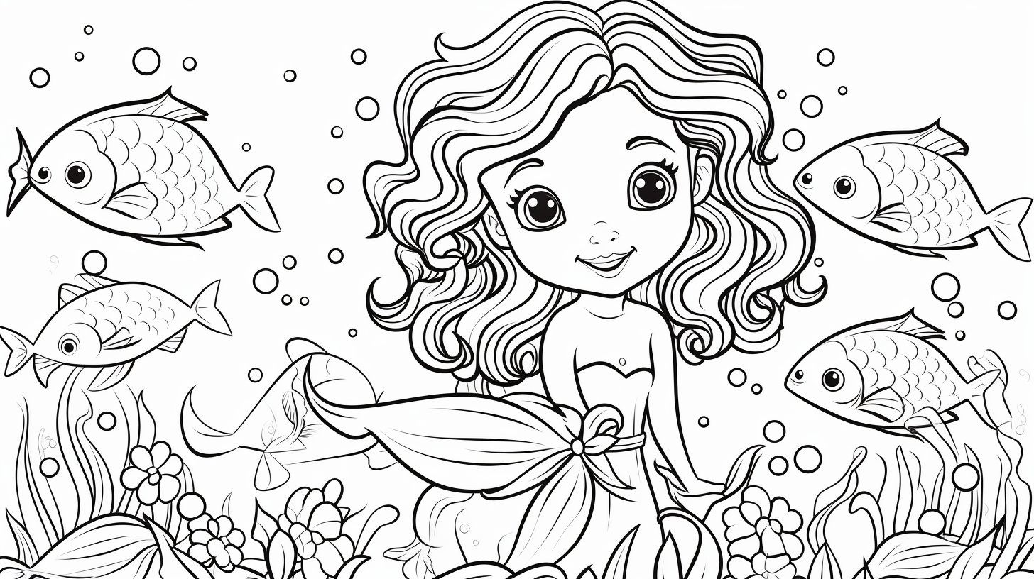 mermaid printable coloring pages