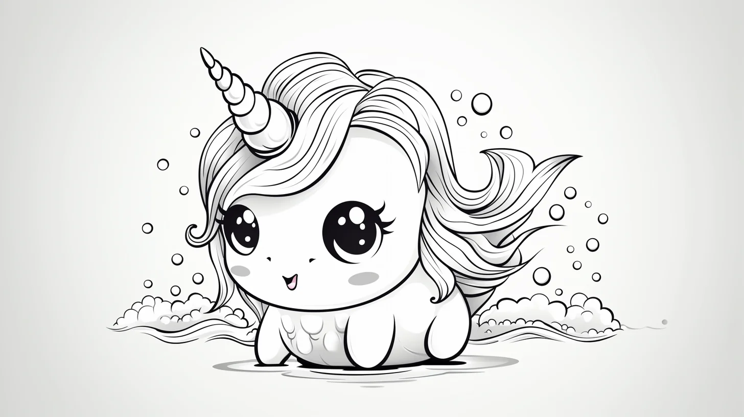 narwhal coloring page free