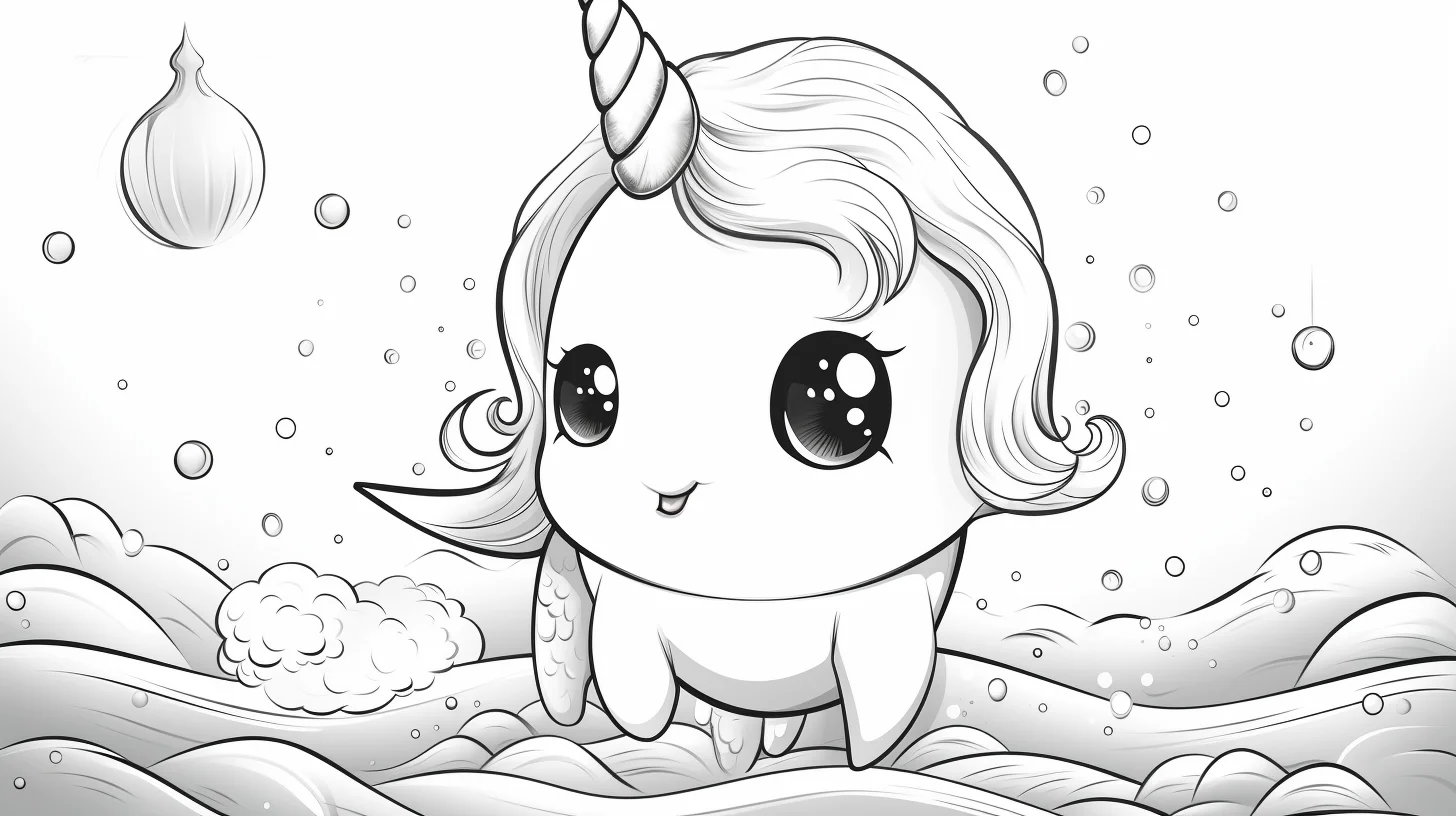 narwhal coloring pages free