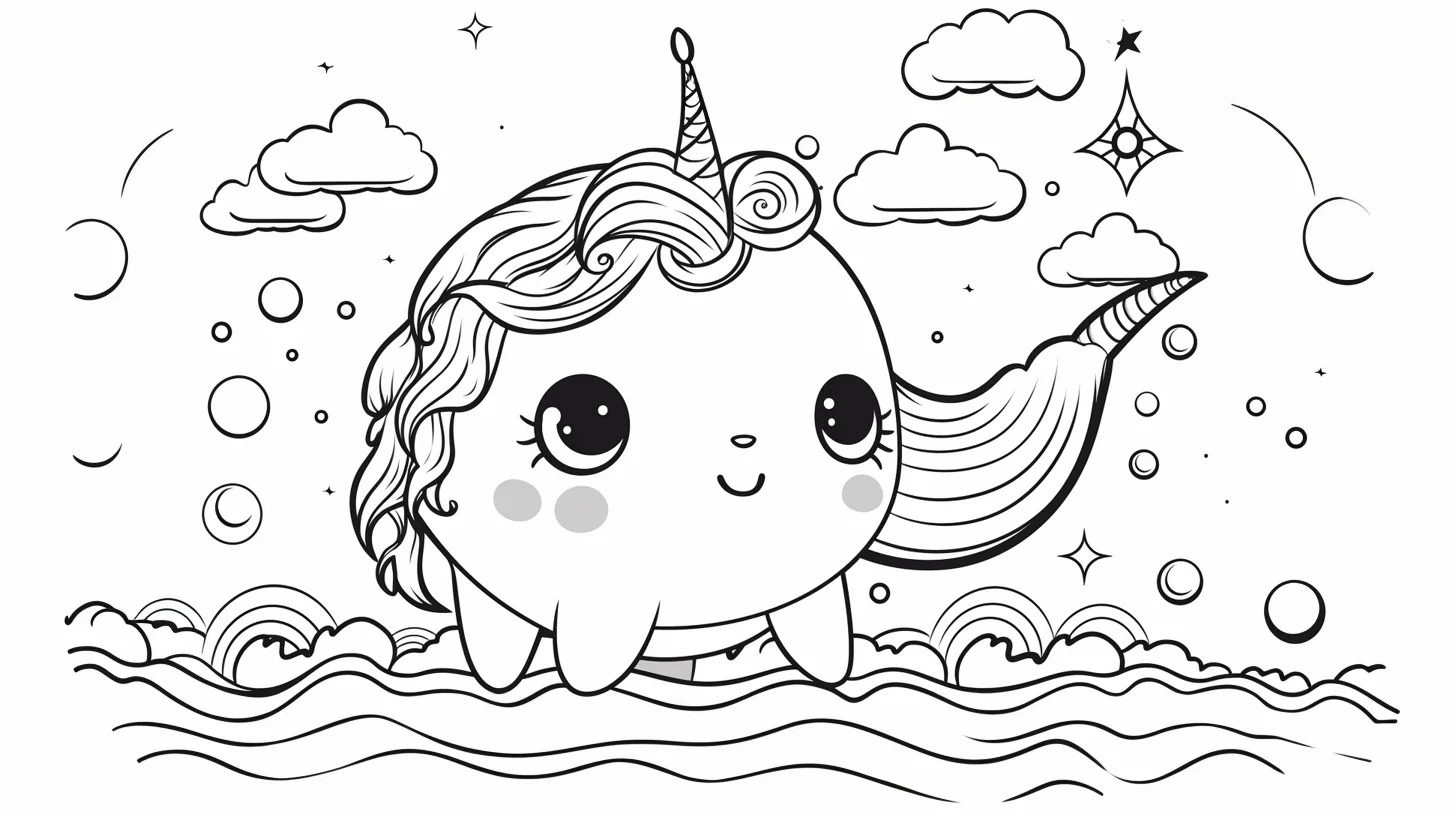 narwhal coloring picture