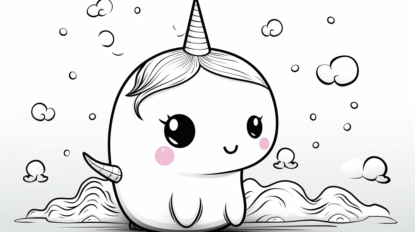 narwhal colouring pages