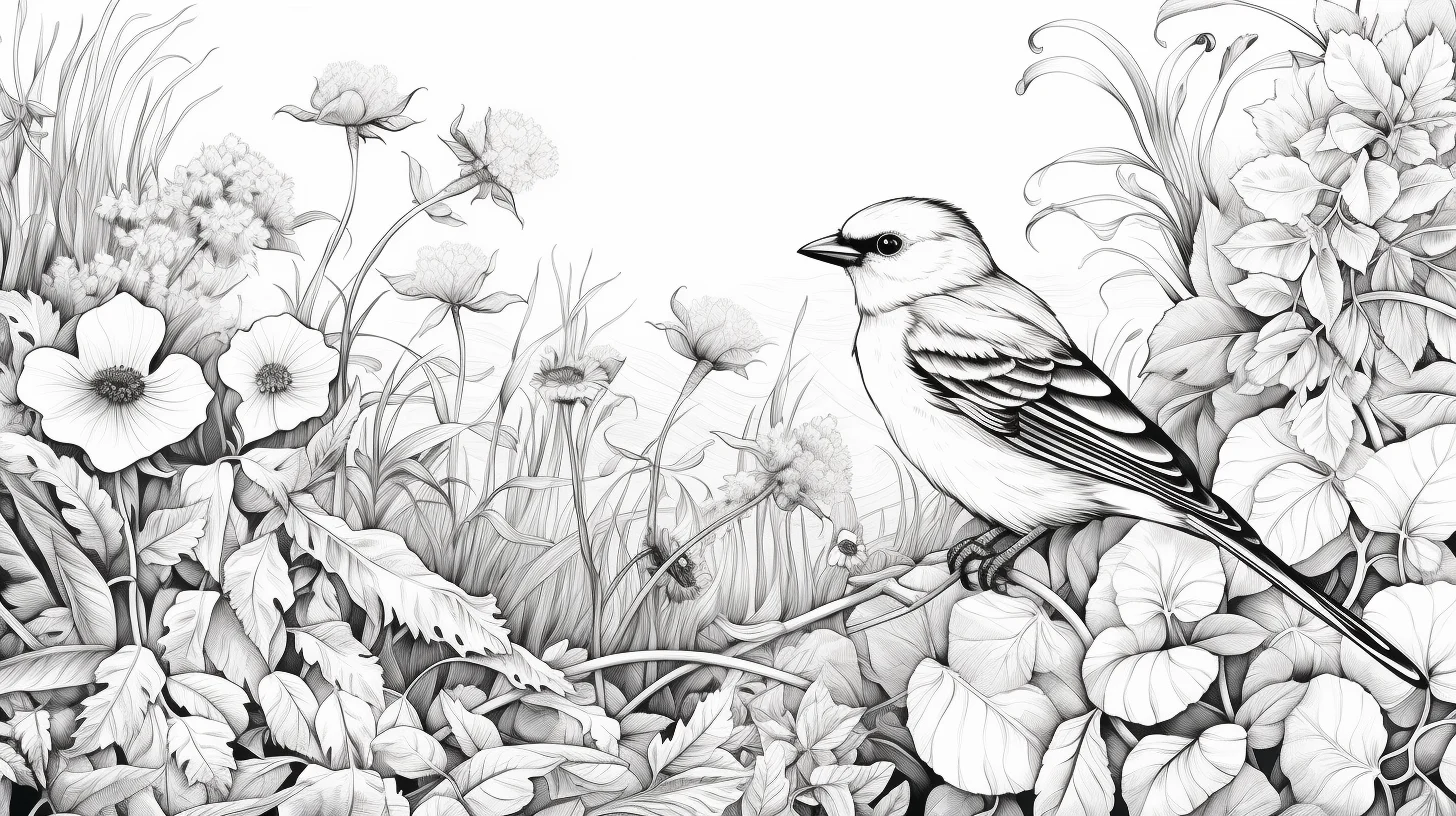 nature bird coloring page