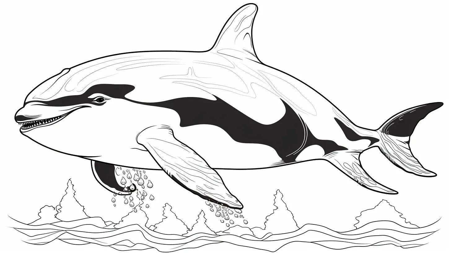 orca coloring page printable