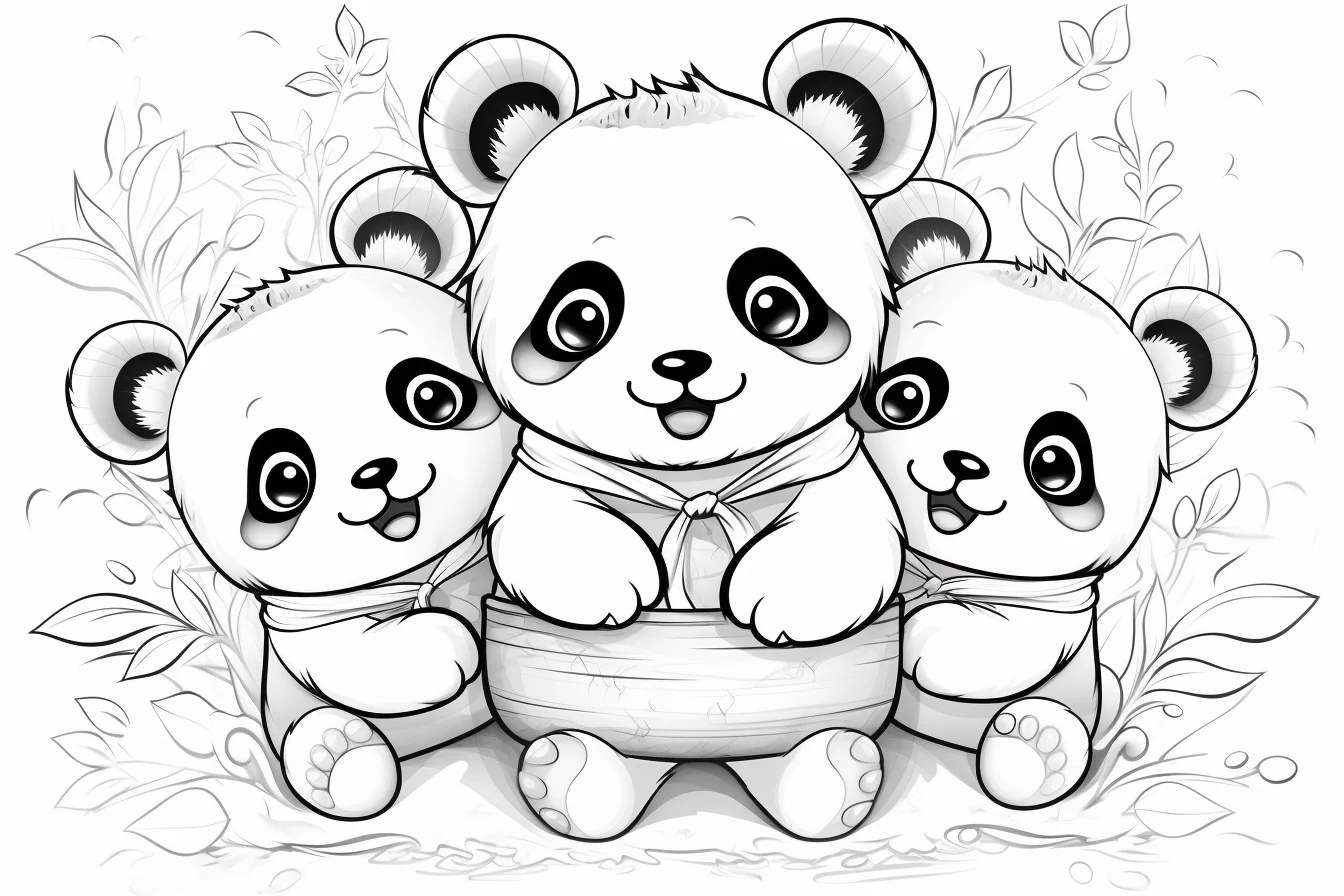 panda coloring pages cute