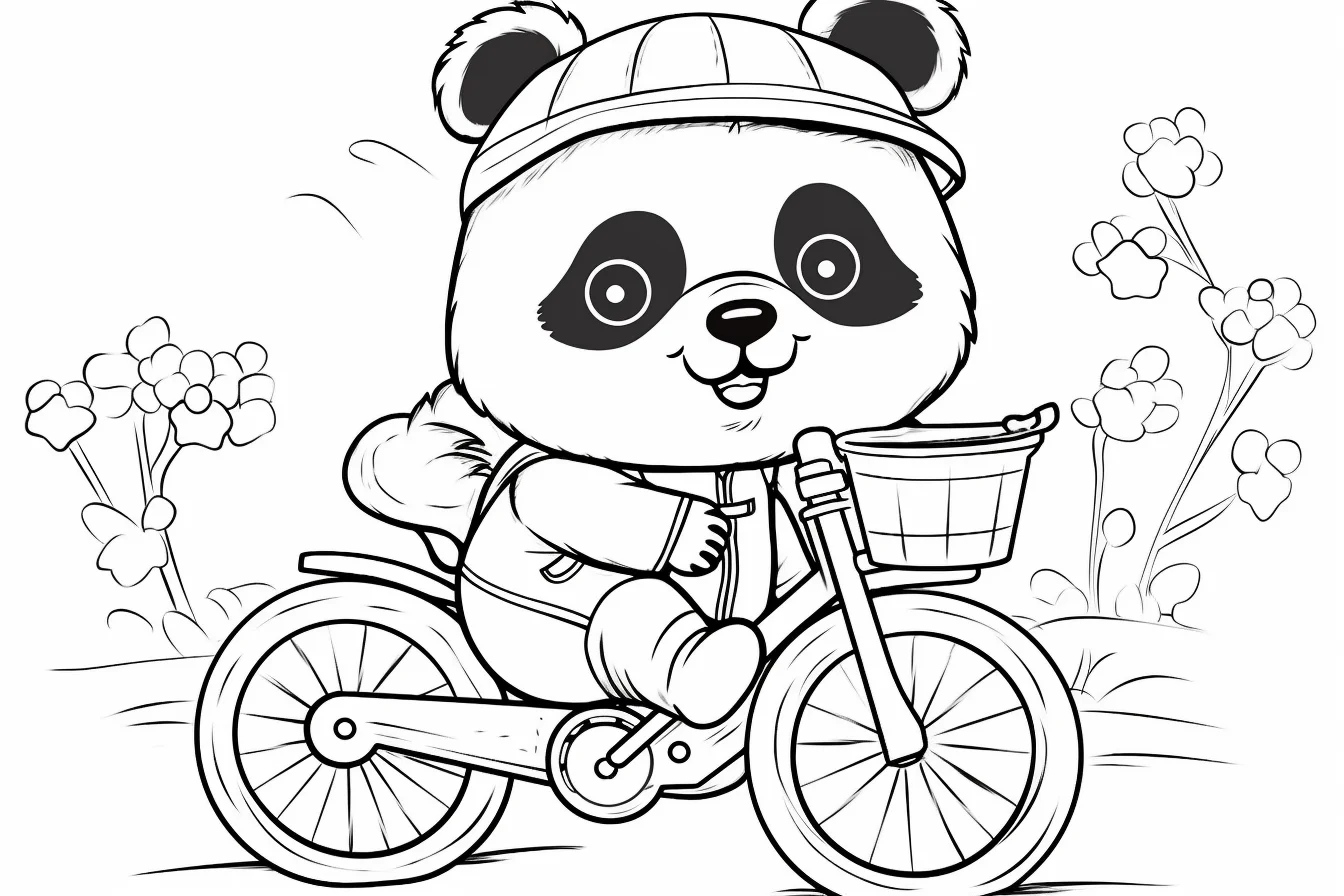 panda coloring pages kawaii