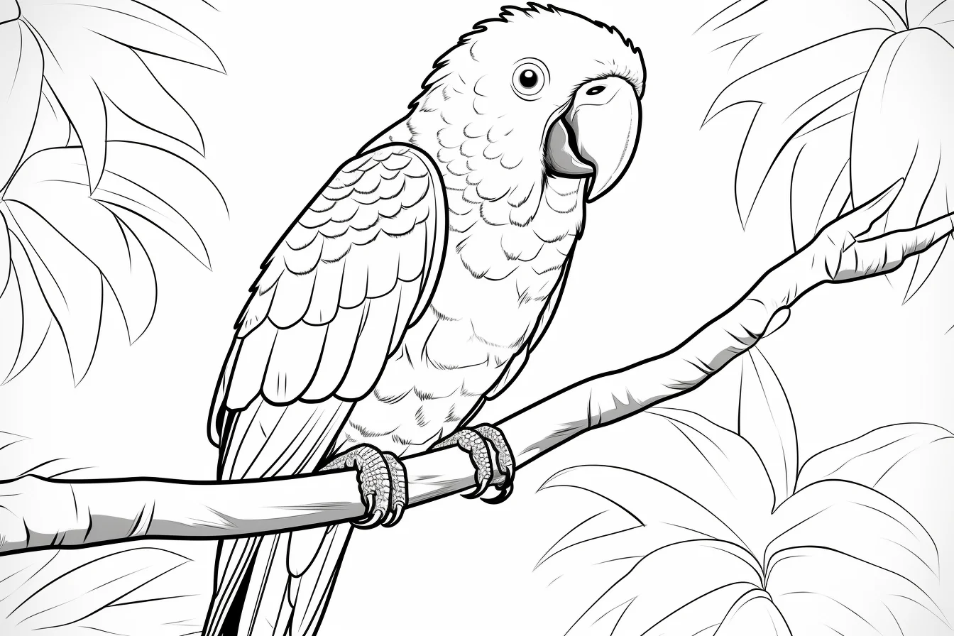 parrot coloring page