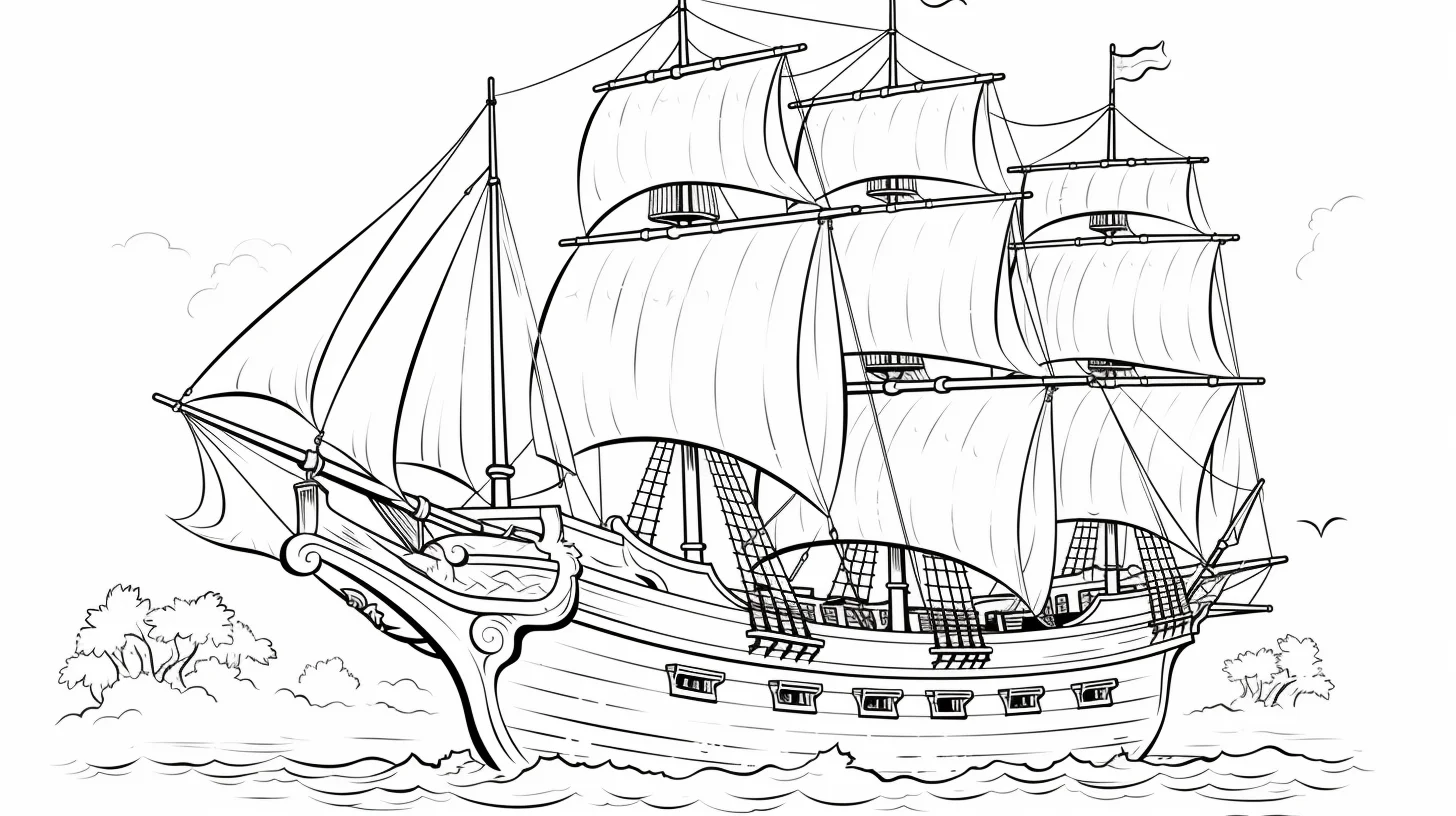 pirate ship coloring page printable