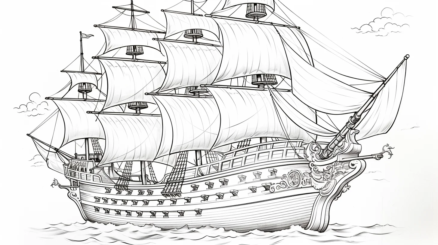 pirate ship coloring page