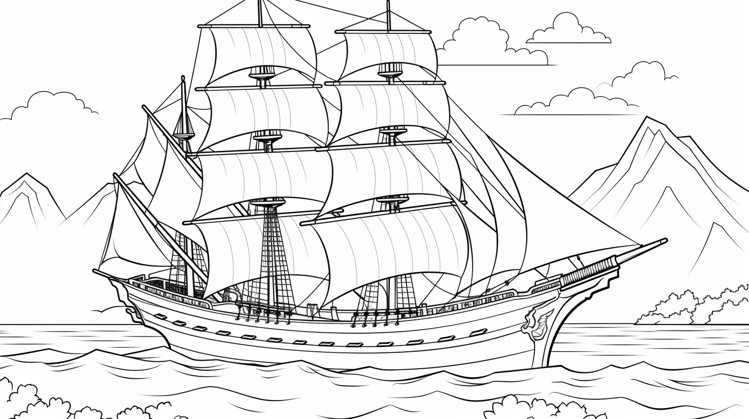 pirate ship coloring pages for adults