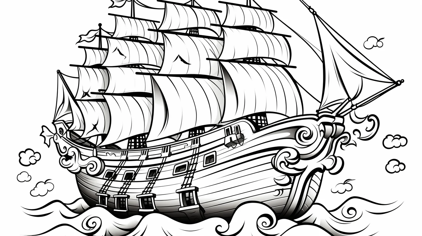 pirate ship colouring sheets free printable