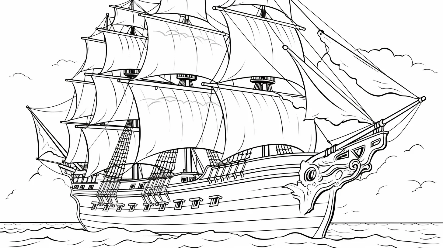 pirate ship colouring sheets printable