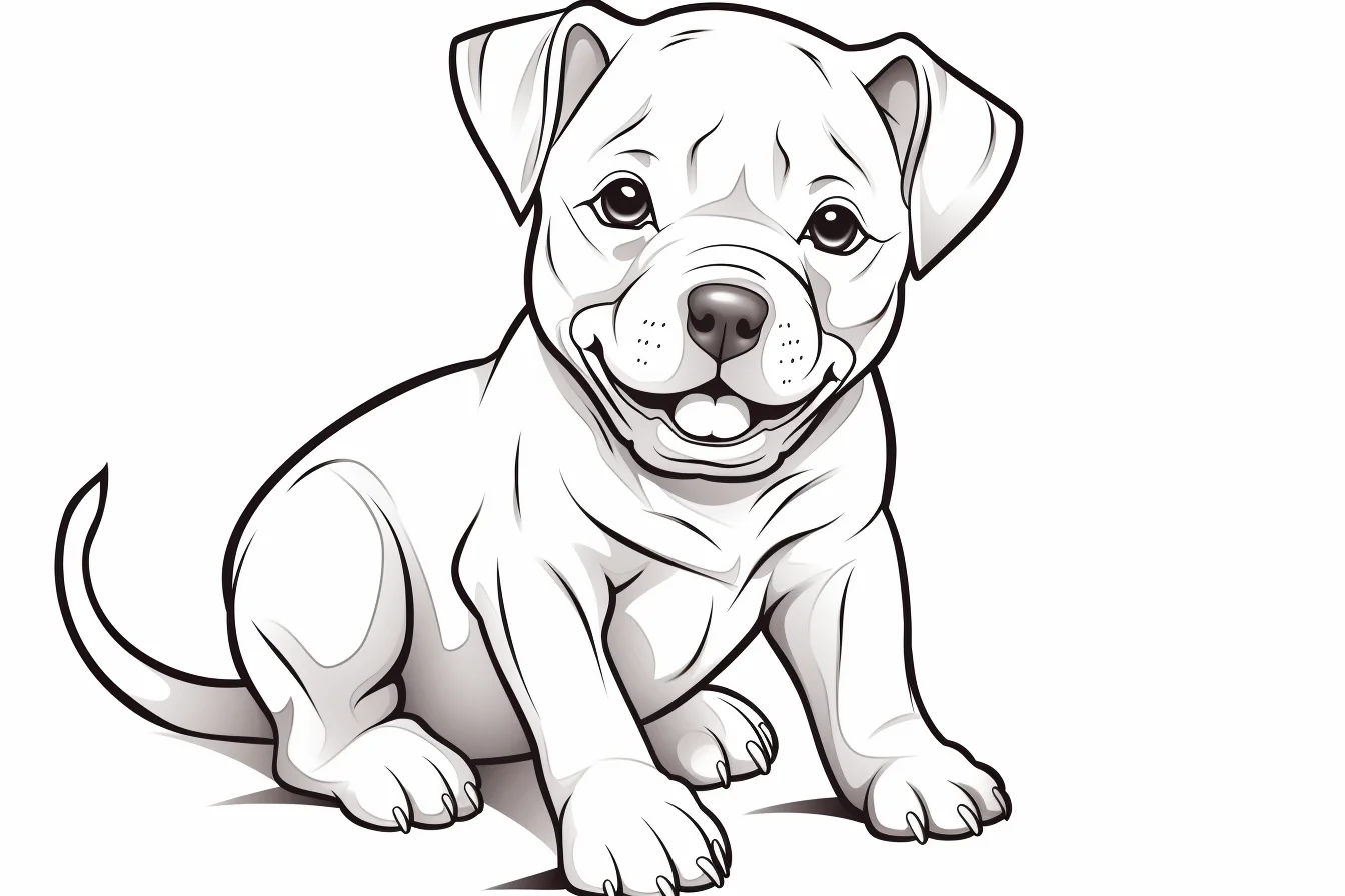 pitbull puppy coloring pages to print