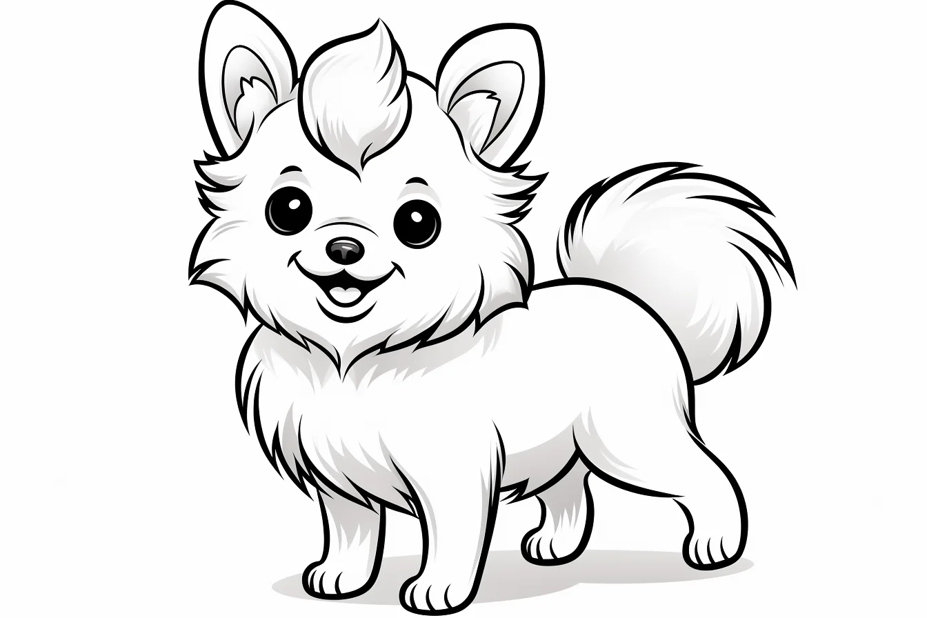 pomeranian puppy coloring pages free printable
