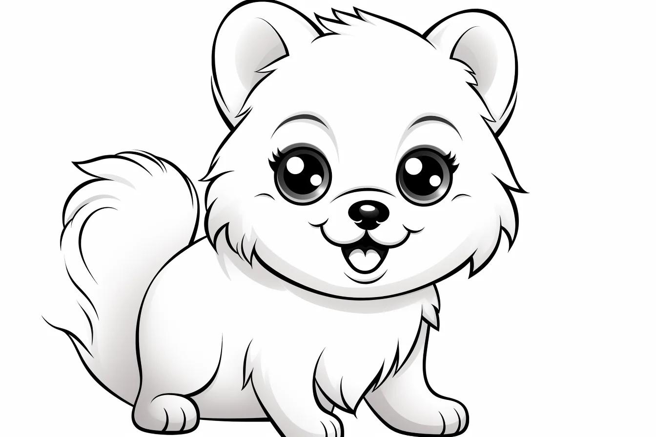 pomeranian puppy coloring pages to print