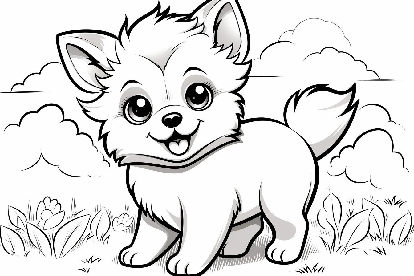 pomeranian puppy coloring pages