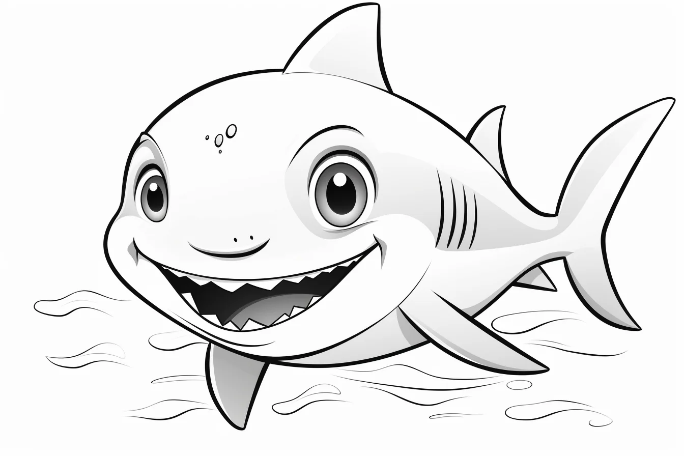 printable baby shark colouring pages printable