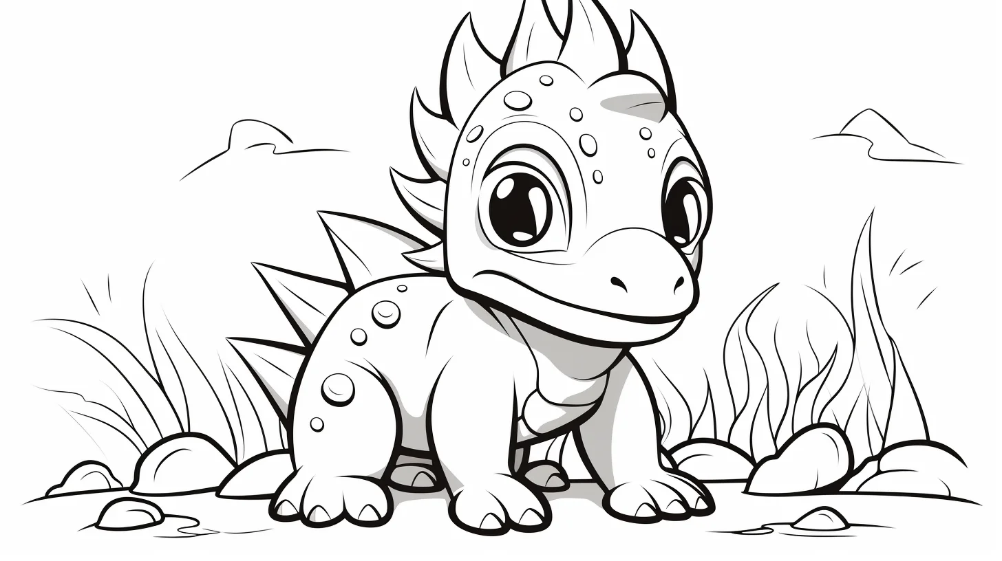 printable baby stegosaurus coloring page