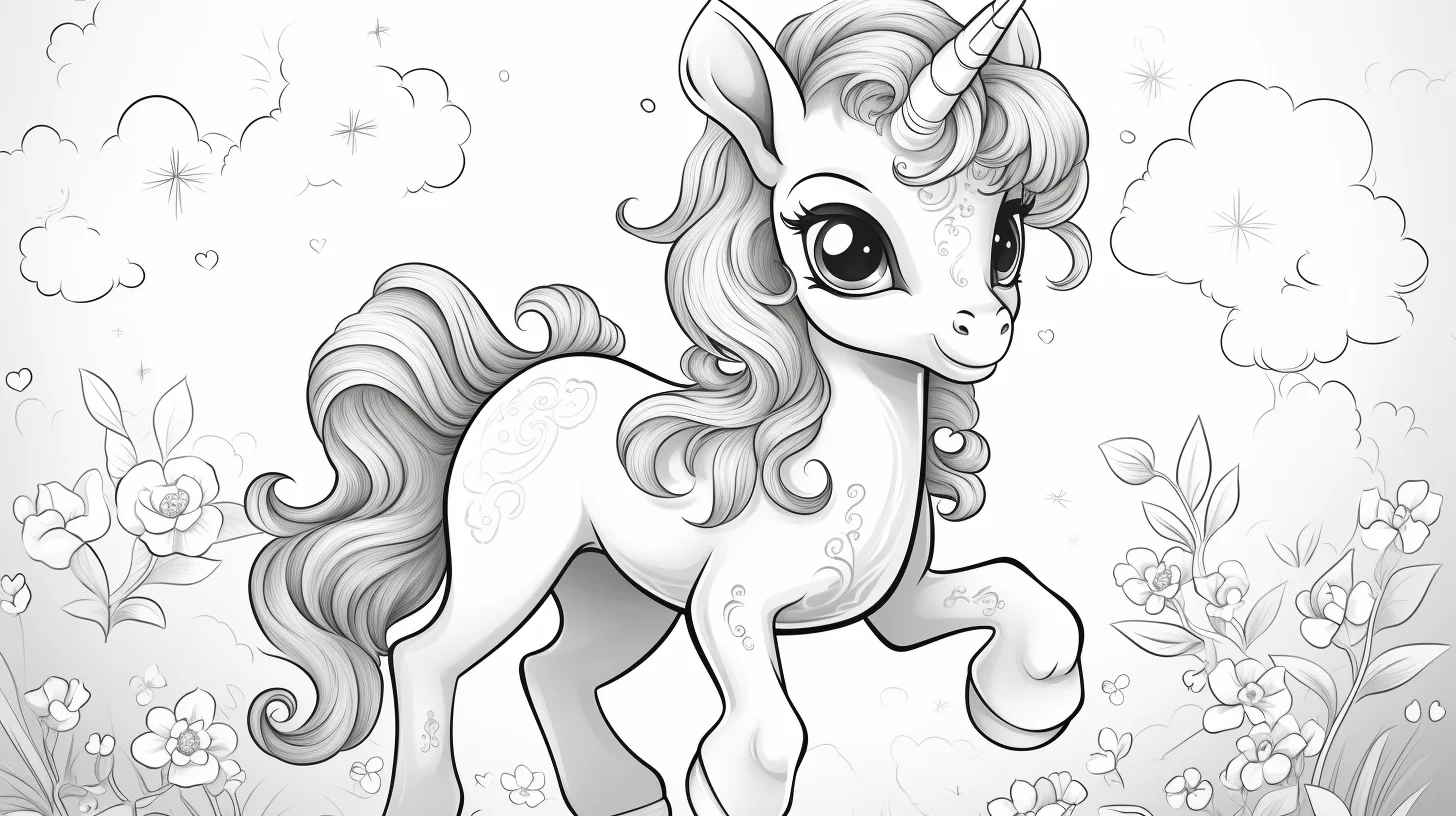 printable cute unicorn coloring pages