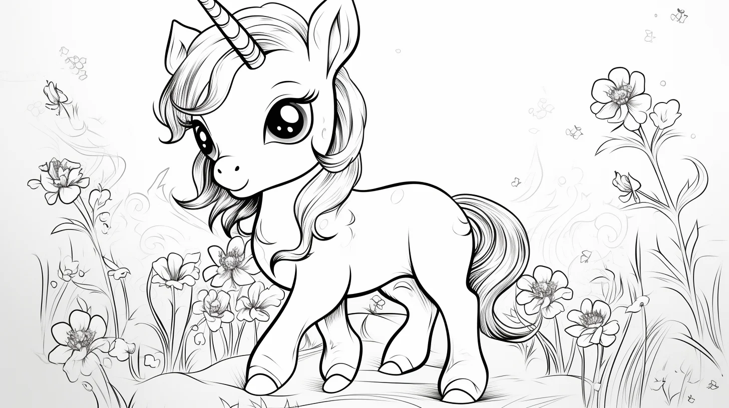 printable cute unicorn coloring pages