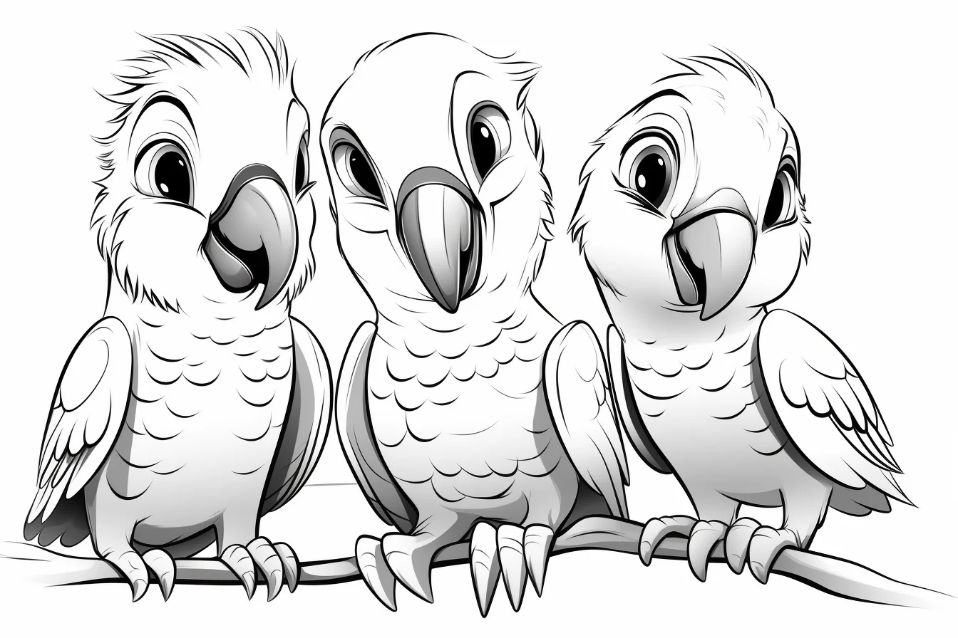 printable family parrot coloring pages