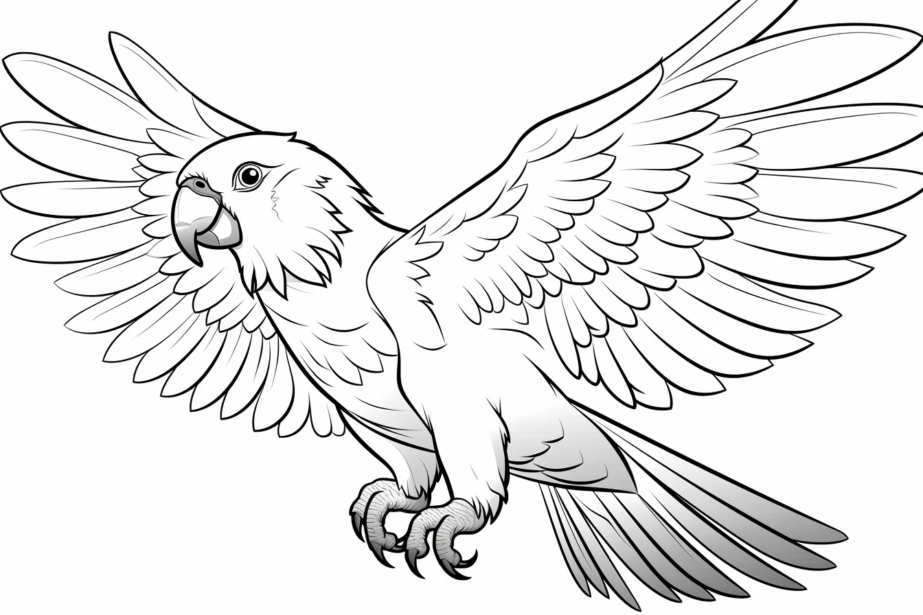printable flying parrot coloring pages for kids