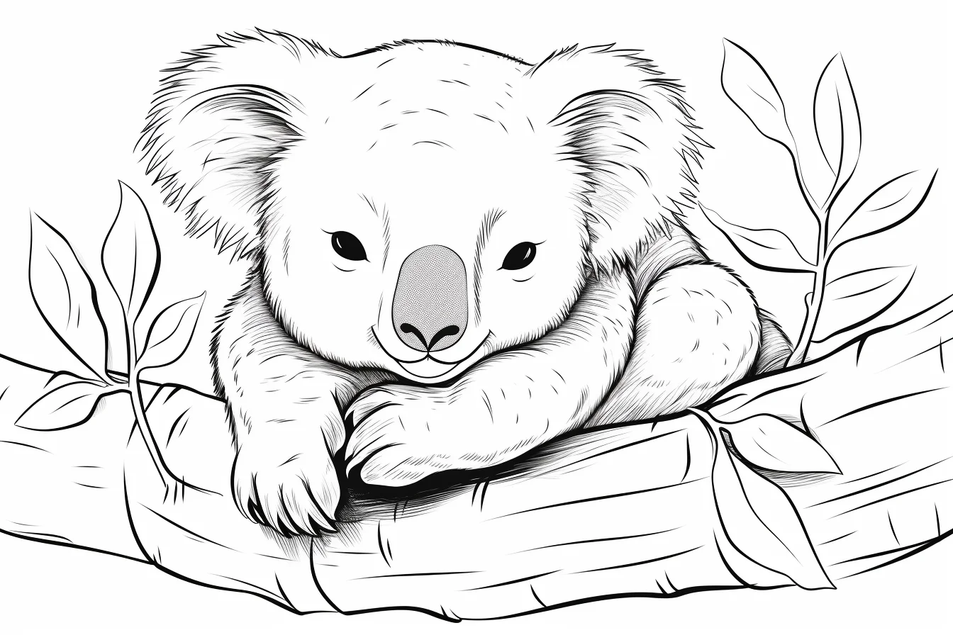 printable koala coloring pages for adults